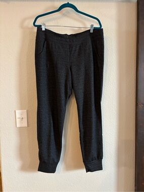 32 Degrees Heat Fleece Heather Black Gray Jogger Sweatpants Large